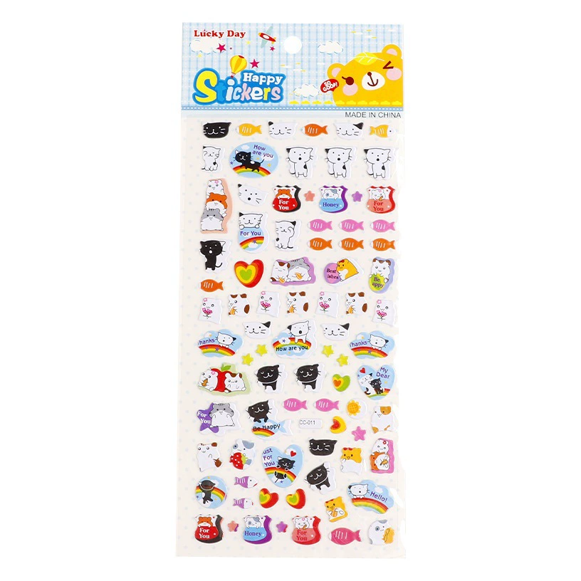 Детские Мультяшные Пузырьковые наклейки 3D трехмерный дневник животных Ручные наклейки с счетом детский сад детские наклейки с наградами оптом