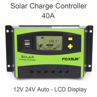 40A SolAr Controller with Lcd DisplAy SolAr ChArge Controller Light Control Timing Function