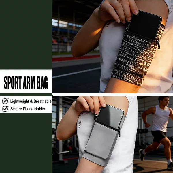 New Mobile Phone Bag, Sports Arm Bag, Lightweight Ice Silk Quick-Drying Coin Purse, Breathable Running and Fitness Popular Arm Bag