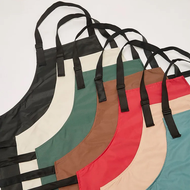 Delantal de poliéster de Amazon transfronterizo, impermeable para hombres y mujeres, restaurante de té con leche, supermercado, tienda de frutas, ropa de trabajo, delantal