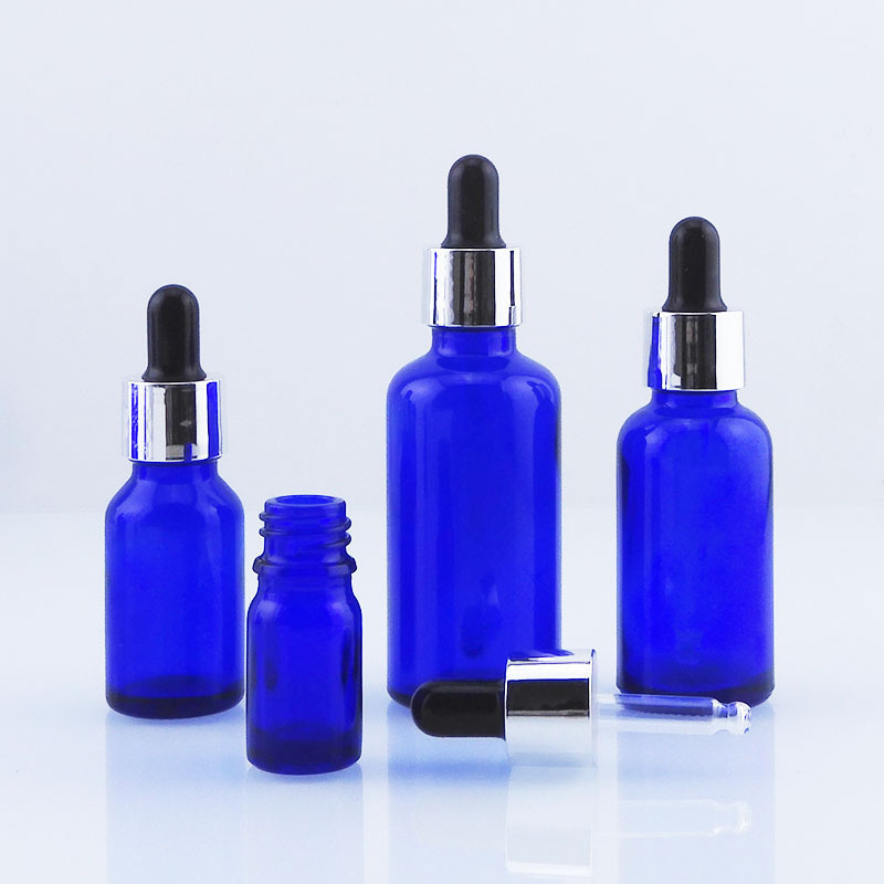 现货直销50ml蓝色精油瓶30ml玻璃滴管瓶化妆品精华原液玻璃精油瓶|undefined