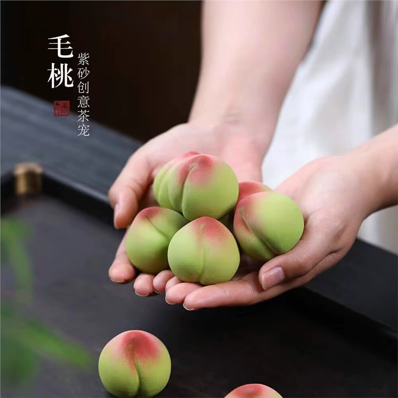 Йсин Зиша чайный псевдопитом peach real peach ornaments boutique can raise creative handmade tea sets tea play peach ornaments