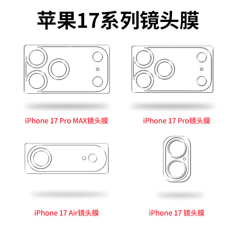 Suitable for Apple 17 Pro Max Lens Matte Base Film iPhone 17 Pro Protective Film 17 Air Does Not Cover the Case