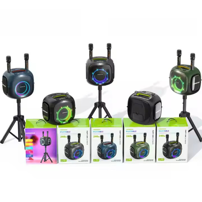 PARTYONE UT ポータブルオーディオ 5 レベル防水 Bluetooth スピーカー屋外キャンプデュアルワイヤレスマイク LED ライト|undefined