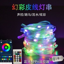 皮线灯圣诞灯串声控串串灯顺境USB幻彩RGB蓝牙APP氛围灯装饰灯串