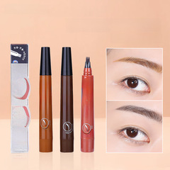 跨境四叉眉筆防水不易掉色四分叉液體眉筆一字眉彩妝化妝眉筆