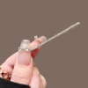 One-word full-diamond hairpin-silver