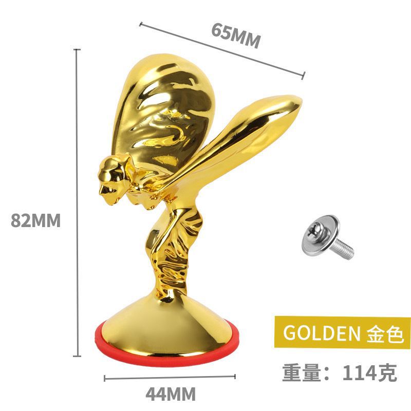 Little Golden Car Logo Modification, Car Emblem, Electric Vehicle, Classic Car Emblem, Angel Goddess Emblem for the Front of the Car