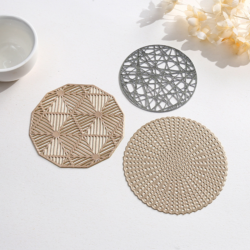 Transfronterizo europeo hueco PVC taza almohadilla de café almohadilla de aislamiento térmico café decoración almohadilla de mesa impermeable a prueba de agua almohadilla de mesa a prueba de aceite mayorista