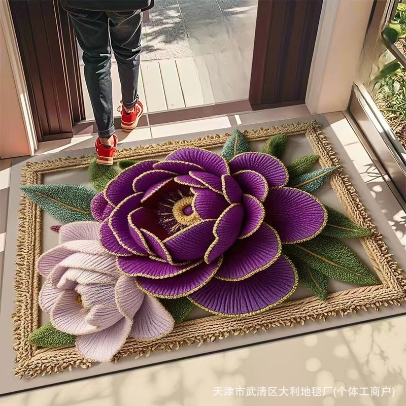新型3d立体花珪藻泥じゅうたん異形花卉吸水速乾性フロアマット汚れ耐摩耗性フロアマット|undefined