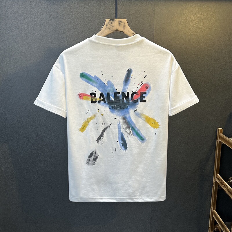 Trendy Brand Color-Printed Short-Sleeved T-Shirt for Men, 2026 Summer Thin Printed Casual Top, Large Size Slimming Half-Sleeved T-Shirt Trendy Brand Color-Printed Short-Sleeved T-Shirt for Men, 2026 Summer Thin Printed Casual Top, Large Size Slimming Half-Sleeved T-Shirt