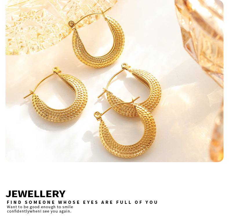 Retro U Shape Titanium Steel Earrings Metal Stainless Steel Earrings