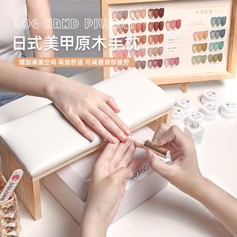 Estilo japonés de uñas de registro mano almohada mesa de cuero de alta calidad simple herramienta de procesamiento ruso almohadilla de mano para la apertura de la tienda en blanco y negro