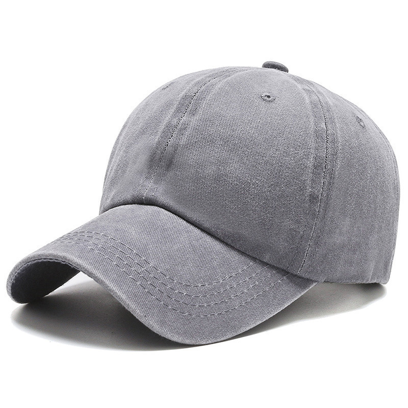 Vintage Washed Pure Cotton Cap Sun Protection Baseball Cap Duck Bill Cap Retro Style Sun Hat Custom Logo