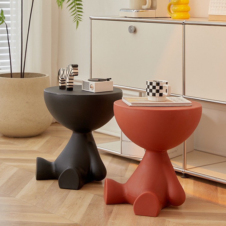 Almacenamiento doméstico pequeña mesa de té de cabeza plana sala de estar sofá pequeño dormitorio pequeño mesilla de cabezal de cama pequeña mesa redonda esquina