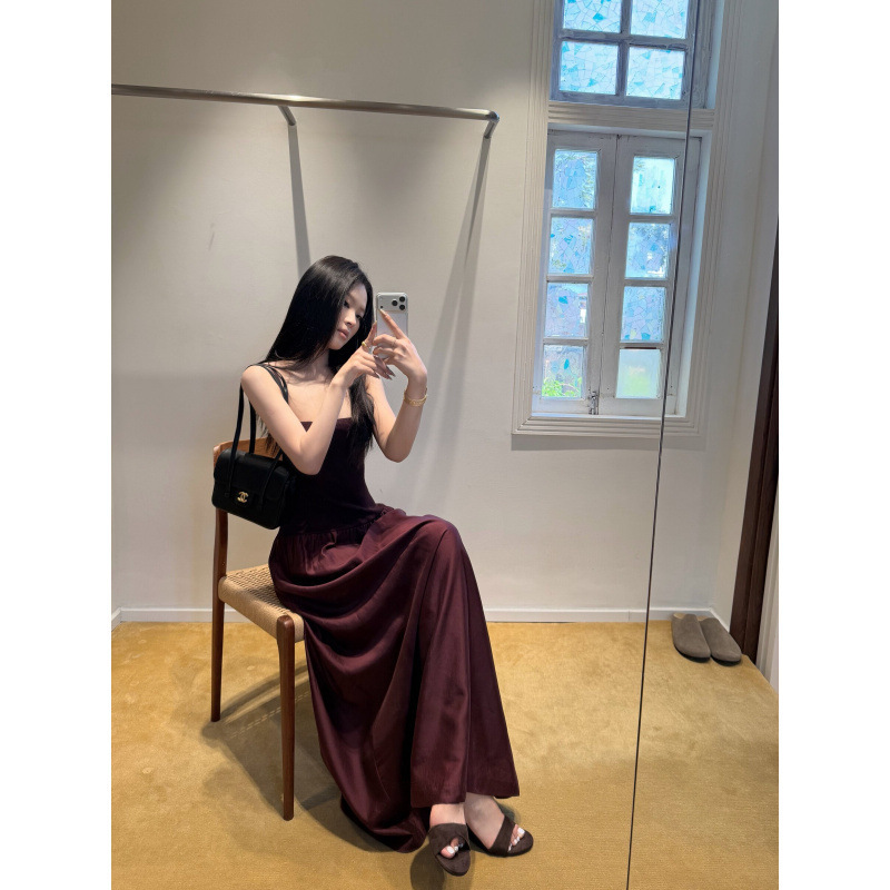 French-Style Strapless Dress with Intricate Patchwork and Knit Details, Ultra-Long Dress for Tall Women, Elegant and Classy Outfit