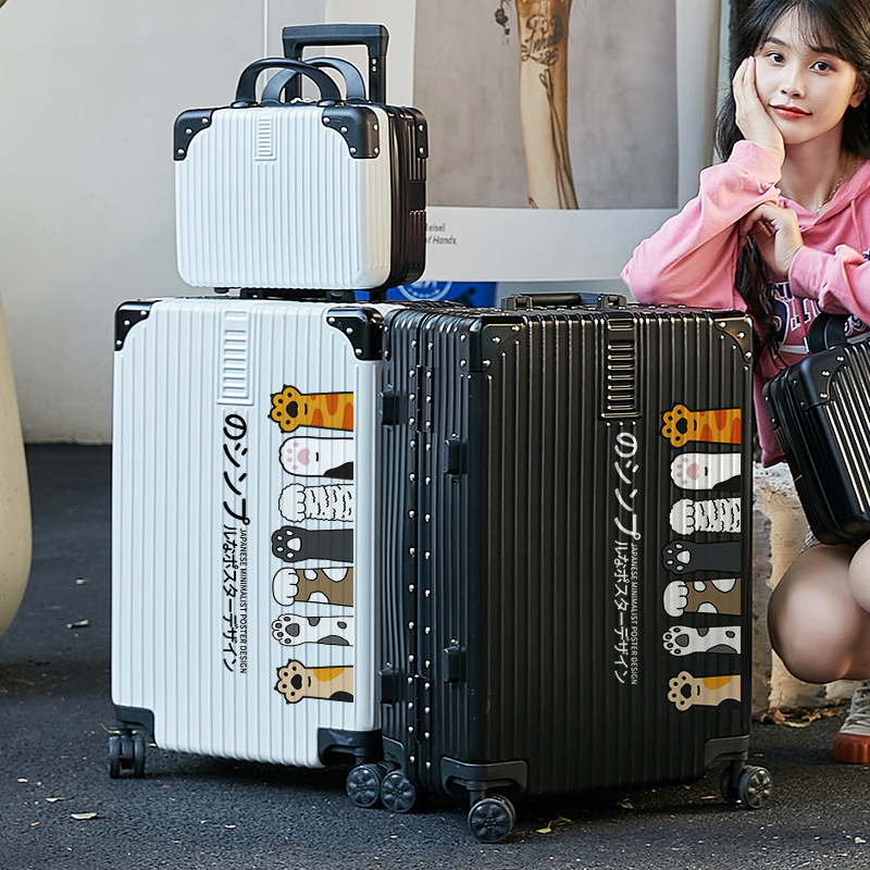 Aluminum Frame Suitcase for Female and Male Students, 20inch Carry-On Luggage, 24inch Rolling Suitcase with Universal Wheels, Combination Lock, Lightweight Suitcase Aluminum Frame Suitcase for Female and Male Students, 20inch Carry-On Luggage, 24inch Rolling Suitcase with Universal Wheels, Combination Lock, Lightweight Suitcase