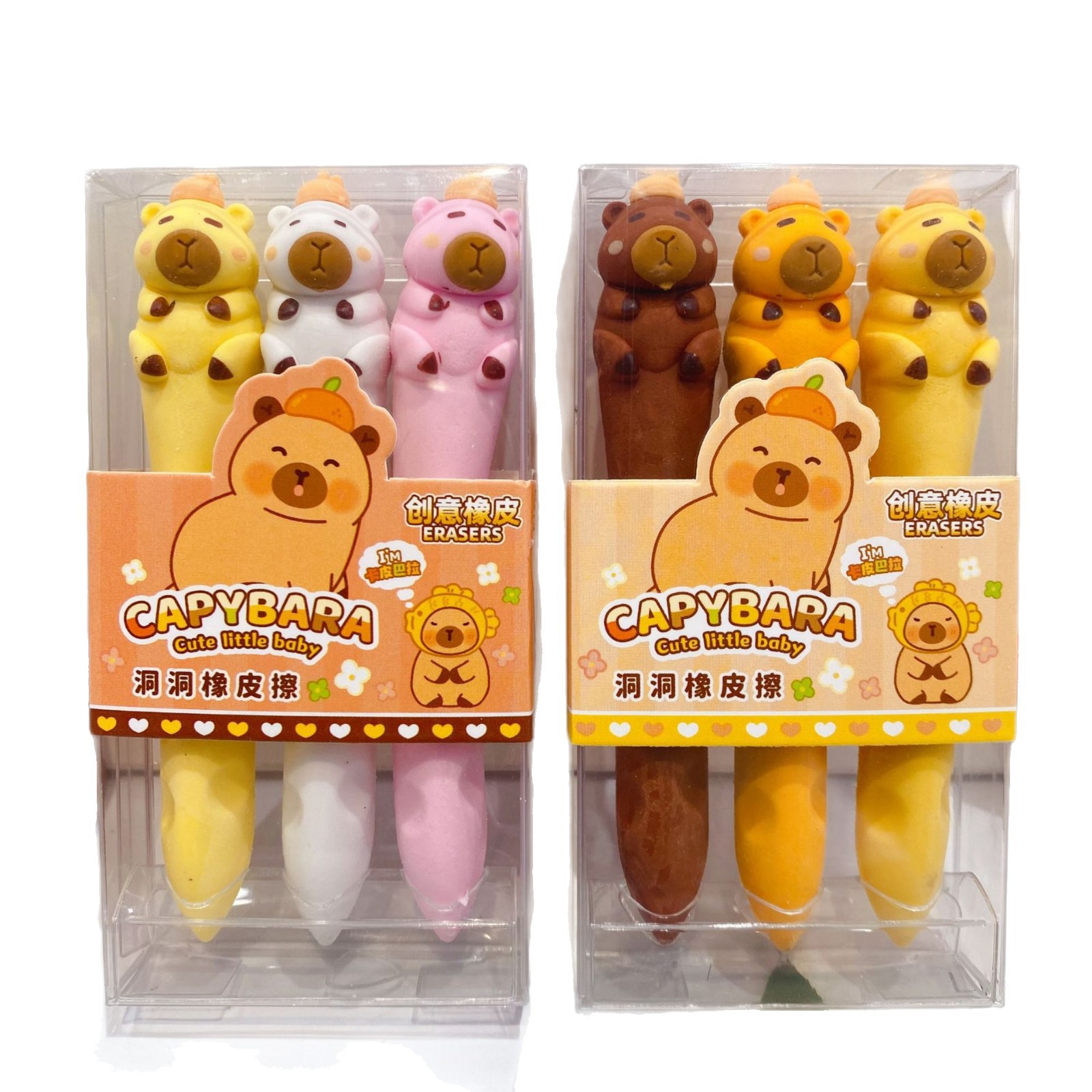 Juego de borrador de agujero de Kapi creativo 3 piezas, borrador de boceto para estudiantes, limpio y menos migajas, borrador en forma de bolígrafo, duradero