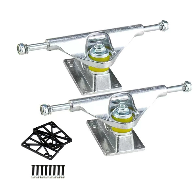 Средний кронштейн для скейтборда с четырьмя колесами, двойная дека, из алюминиевого сплава, включает проставки, винты, противоскользящие и амортизирующие элементы.