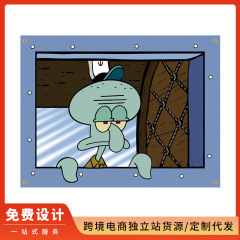 国境を越えた供給漫画タコ背景装飾バナー Octopus Cartoon 国境を越えた外国貿易供給