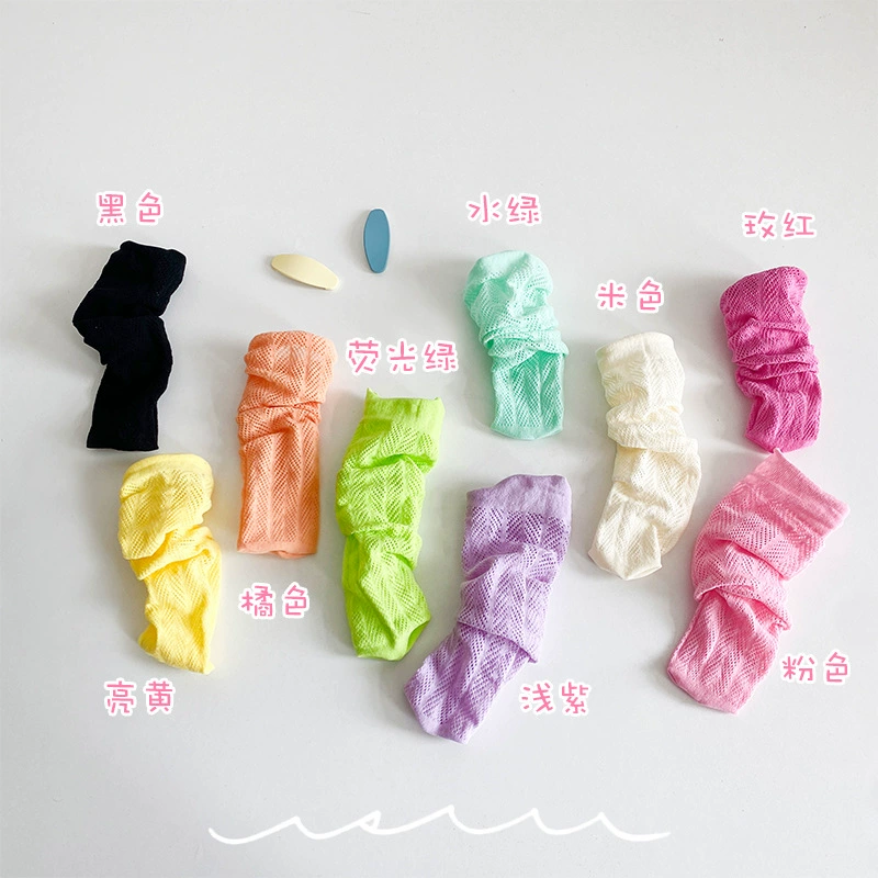 Summer thin children's breathable colored knee socks, mid-length