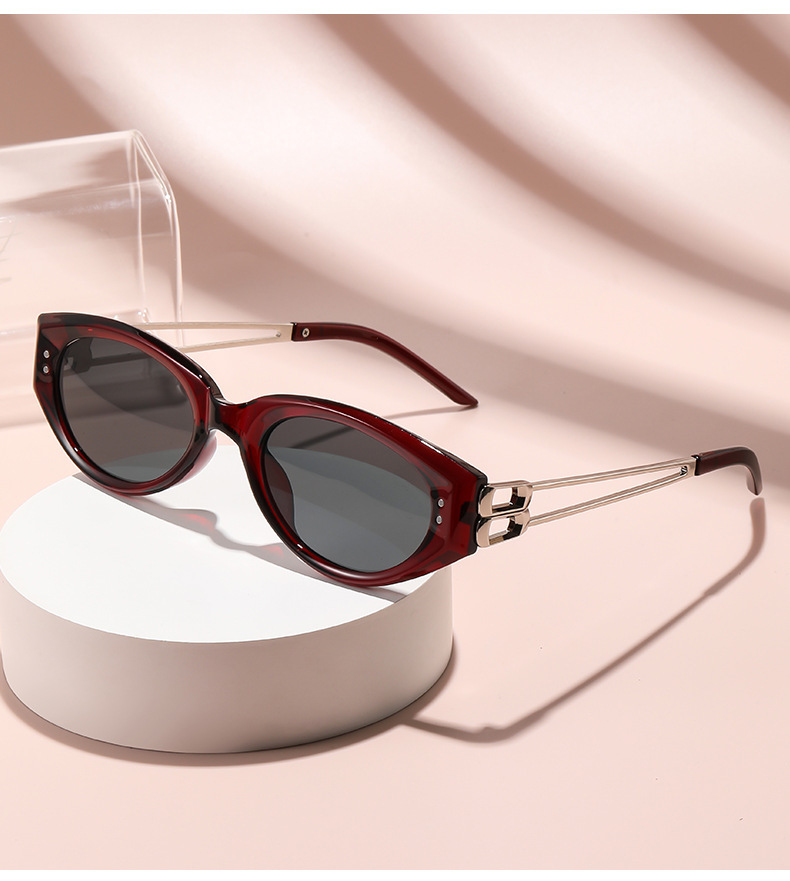 Cross-border Polarized Cat Eye High-end Metal Hollow Temple UV Protection Sunglasses_voghion.com