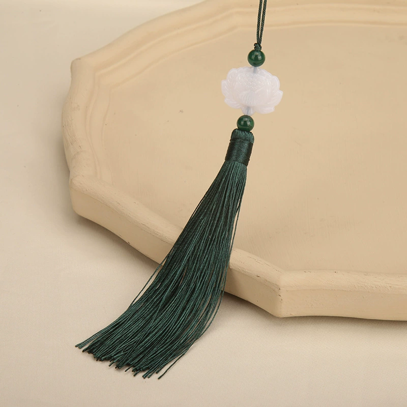 Double-sided pendant white jade with tassels, decorations, accessory, accessories