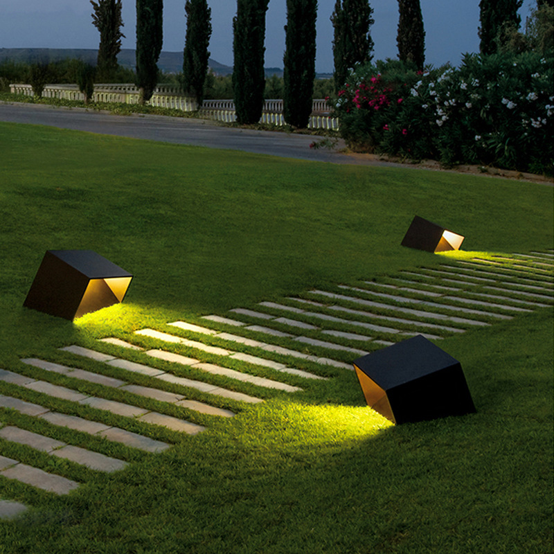 Solar Led Tree Light Outdoor Waterproof Square Simple Garden Landscape Courtyard Ground Lawn Lamp