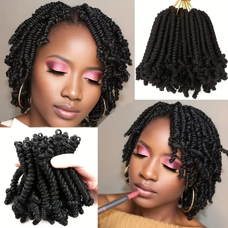 6 pulgadas 20 botones de resorte bomba torsión de primavera fibra química africana ganchillo pelucina de trenza sucia