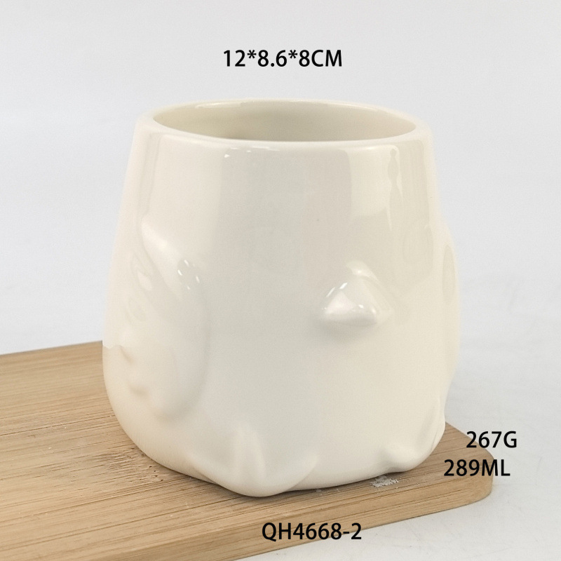 Inventario lindo pareja 3D estereoscópico pájaro de cerámica taza de agua creativa taza de animales 3D blanco puro