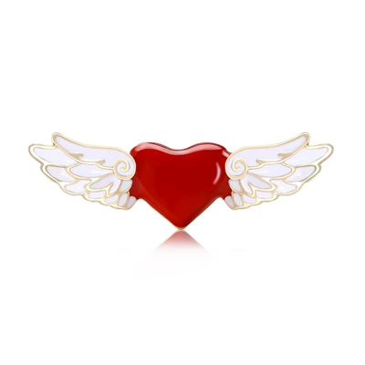 New creative alloy enamel angel wings love brooch simple fashion ladies dress corsage jewelry pins