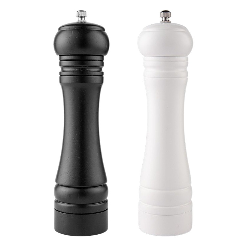 8-pulgadas en blanco y negro PU pintura molinillo de pimienta cocina hogar Rosa sal pimienta negro molino de pimienta condimento botella