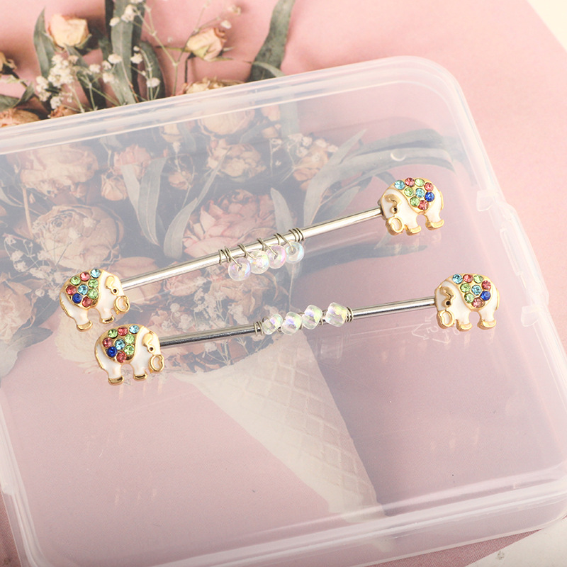 316L Titanium Steel Exaggerated Lady Ear Bone Nail Punk Wind Retro Long Earring detail image 20