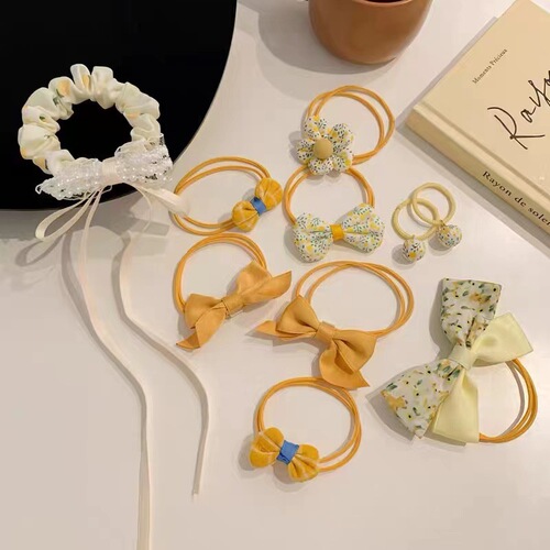 Bow knot headband children's rubber band large intestine hair rope sweet little girl hair tie children's hair band headband wholesale