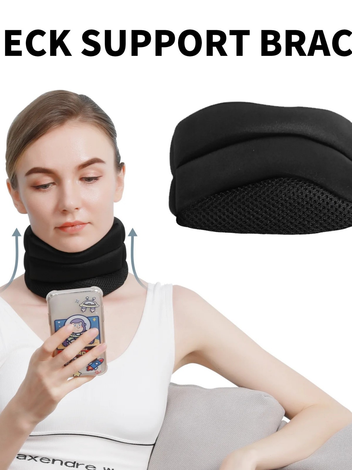 Cuello de protección de tres secciones para evitar la baja cabeza y la columna cervical fijación de la columna cervical tracción corrector esguince movimiento ajustable calentamiento transfronterizo