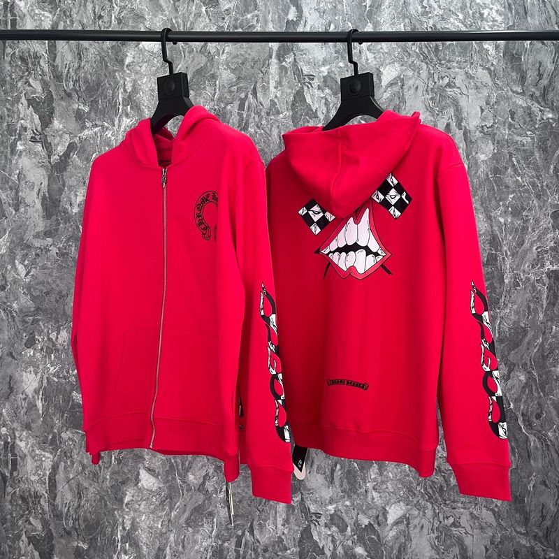 24ss年新款高品质Chrome Hearts 马蹄十字架连帽拉链卫衣工厂批发|undefined