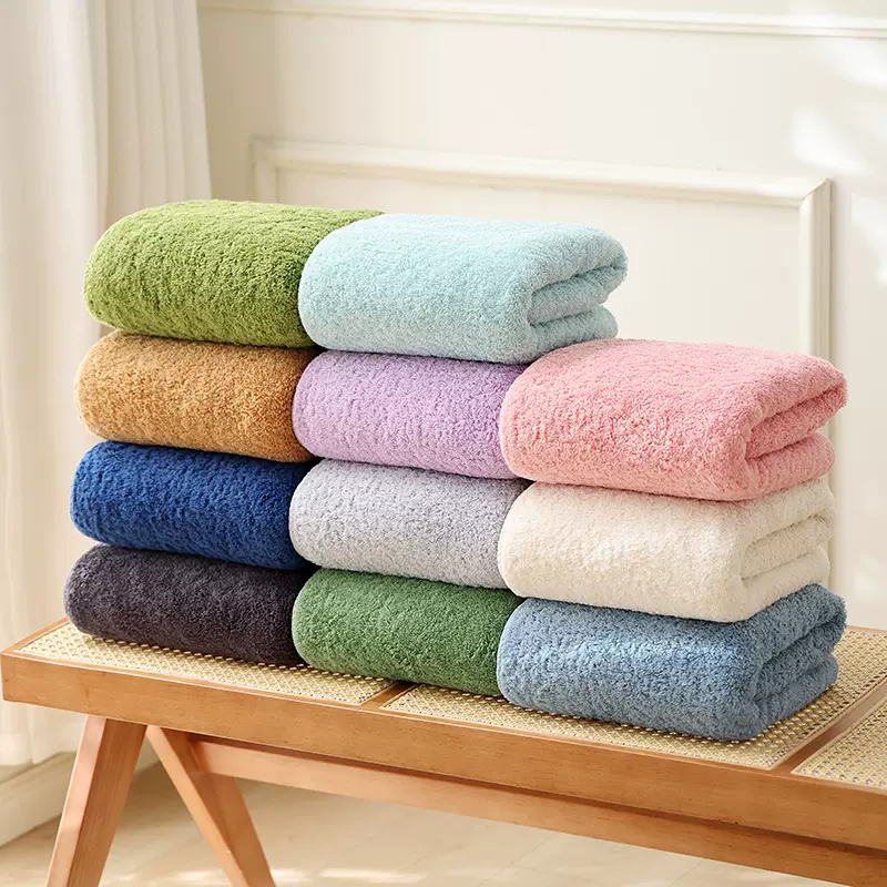 纯棉a类浴巾加大加厚埃及进口棉素色浴巾轻奢礼品浴巾包边柔软