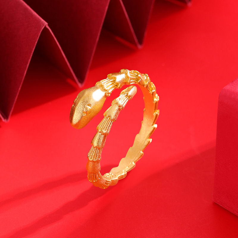 Anillo de oro de arena de boca suelta para mujer arco de estilo múltiple de bambú color ajustable que retiene la joyería de oro de imitación temperamento aleación de cobre