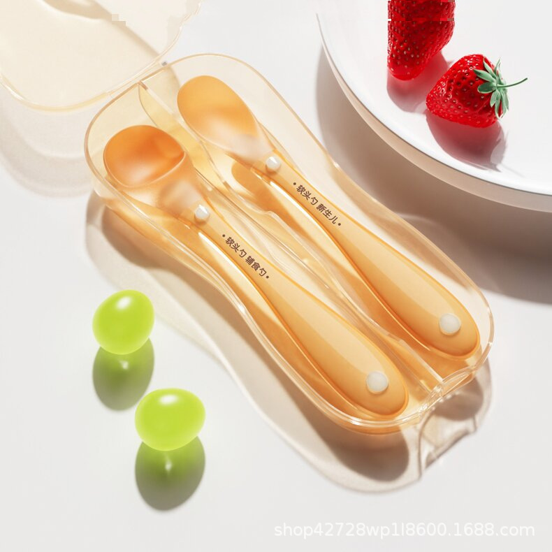 Wholesale Baby Food Spoon, Silicone Spoon for Infants, Soft Spoon for Newborns to Feed Water, Baby Fruit Puree Spoon, Direct Supply from Manufacturer