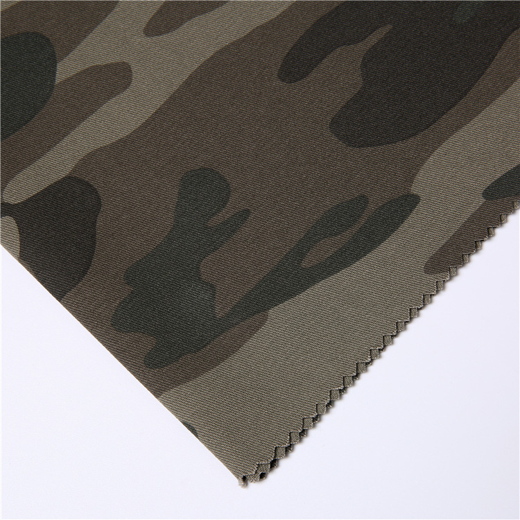Al por mayor tela de algodón tejido de ropa estirable tela de doble cara tela de impresión de camuflaje