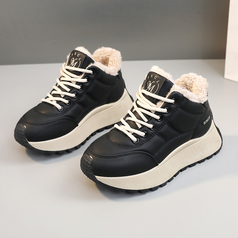 Gm6601 New New Winter Thick-Soled Cotton Shoes With Fleece, Warm Height-Increasing Sneakers, Student Sports Shoes,_voghion.com