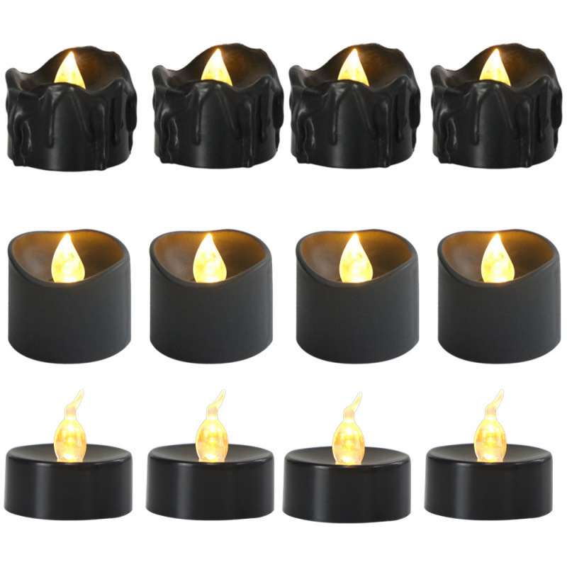 Manufacturer Supply Cross-Border Halloween Atmosphere Decoration Black Tears Plastic Simulation Small Candle Light Battery Candle Light Manufacturer Supply Cross-Border Halloween Atmosphere Decoration Black Tears Plastic Simulation Small Candle Light Battery Candle Light