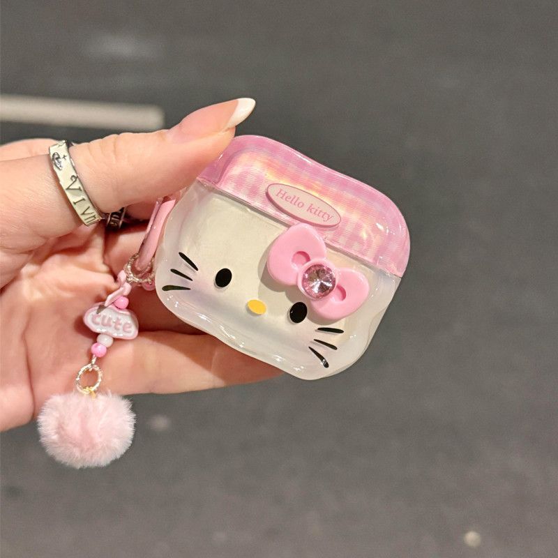 Polvo de polvo arco Kitty es adecuado para airpods4 generación de estuche de protección Bluetooth airpodspro3 cubierta de auriculares