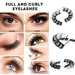 跨境假睫毛 俄羅斯卷DD卷翹濃密誇張睫毛仿貂毛一片式歐美眼睫毛