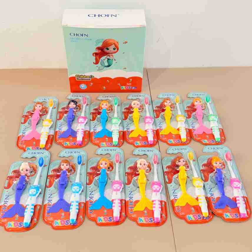 おもちゃの子供用歯ブラシ12本入りボックス、輸出用、屋台、2元店、歯ブラシ柔らか毛、卸売メーカー