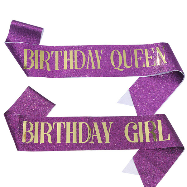 Cross-border birthday party glitter shoulder strap etiquette belt…