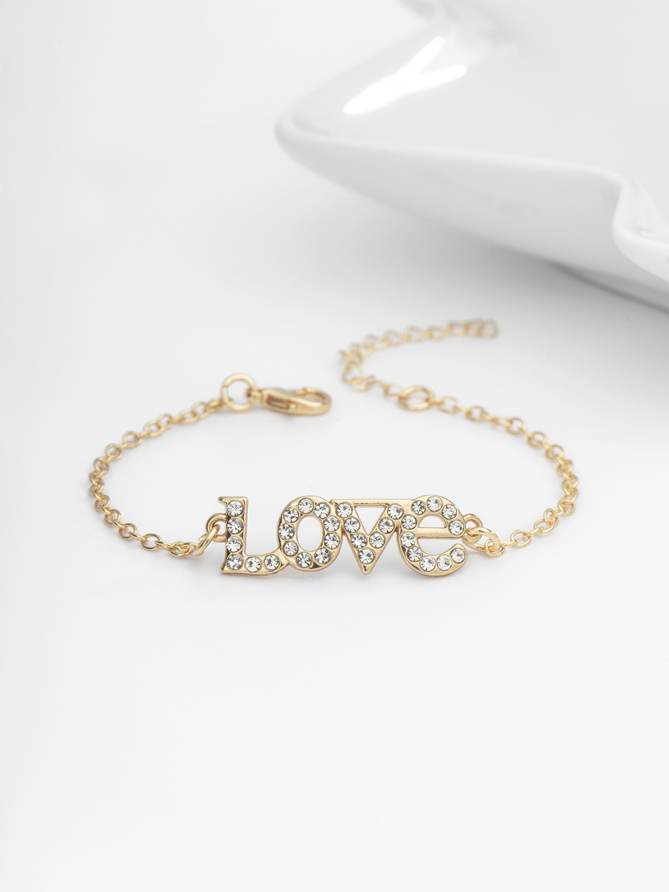 10g Weight Alloy, Rhinestones Pendant Material Rhinestones Inlay Material Bracelets Classification Alloy Chain Material 1 Piece Quantity Holiday, Daily, Street Occasion Alloy Material Letter Pattern Women's Gender Inlay Design Lady Style Lady Letter Rhinestones Alloy Wholesale Bracelets 2