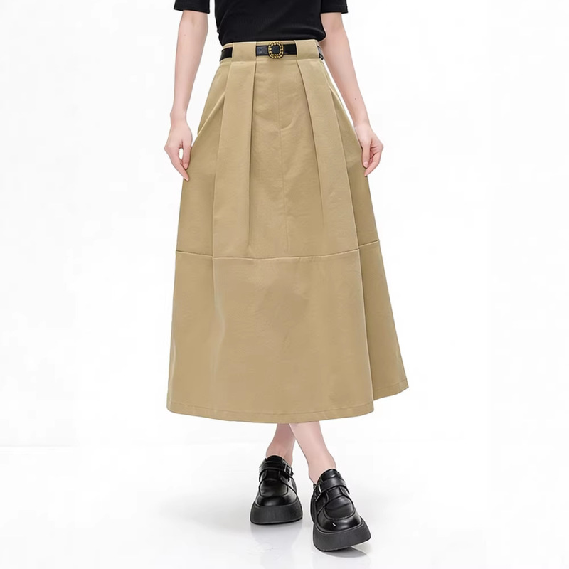 French-Style Light Mature Style Khaki Elegant Floral Skirt for Women, New Summer A-Line Umbrella Skirt with High Waist and Slimming Effect French-Style Light Mature Style Khaki Elegant Floral Skirt for Women, New Summer A-Line Umbrella Skirt with High Waist and Slimming Effect