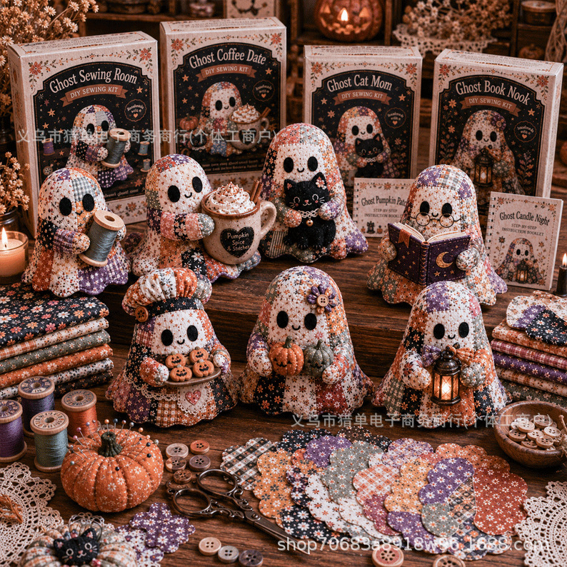 Little Ghost’S Cozy Halloween DIY Patchwork Kit Patchwork DIY Ghost Little Ghost’S Cozy Halloween DIY Patchwork Kit Patchwork DIY Ghost