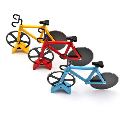 Bicycle pizza cutter stainless steel creative pizza roller cutter double wheel Amazon kitchen tools wholesale